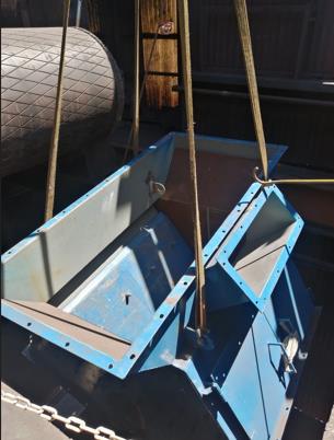 Fabricación y cambio de chutes Torre de transferencia materias primas
